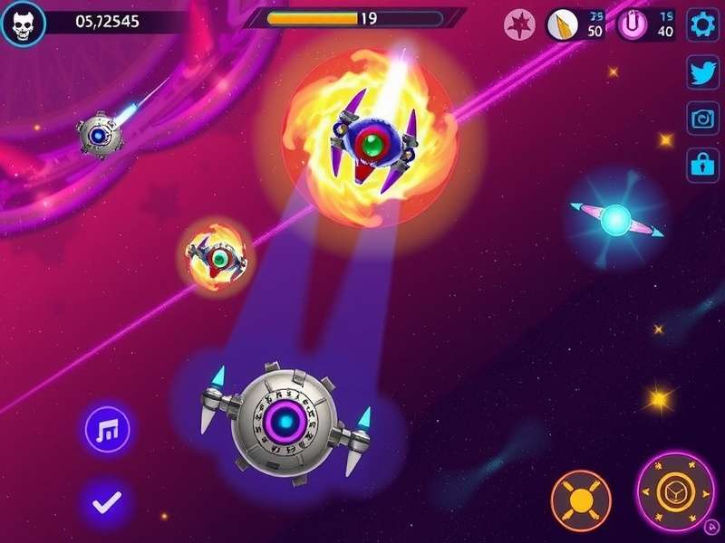 Puri Flare Galaxy Wars gameplay screenshot showing space battle